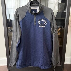 Penn State Hockey Nike Men's Navy and Gray Performance Quarterzip/Windbreaker